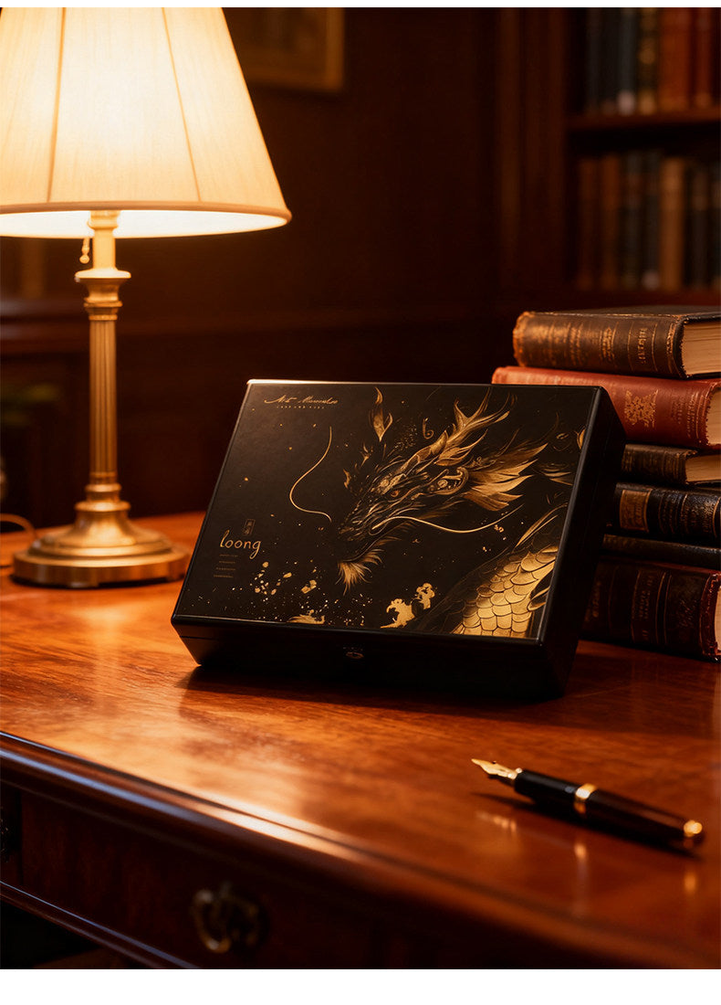 Luxury Dragon Cigar Humidor Box – Spanish Cedar Interior | High-Gloss Finish