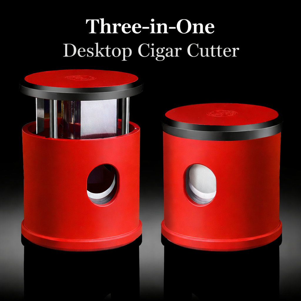 3-in-1 Tabletop Cigar Cutter with V-Cut & Dual Straight Cut (22mm / 23mm / 26mm)