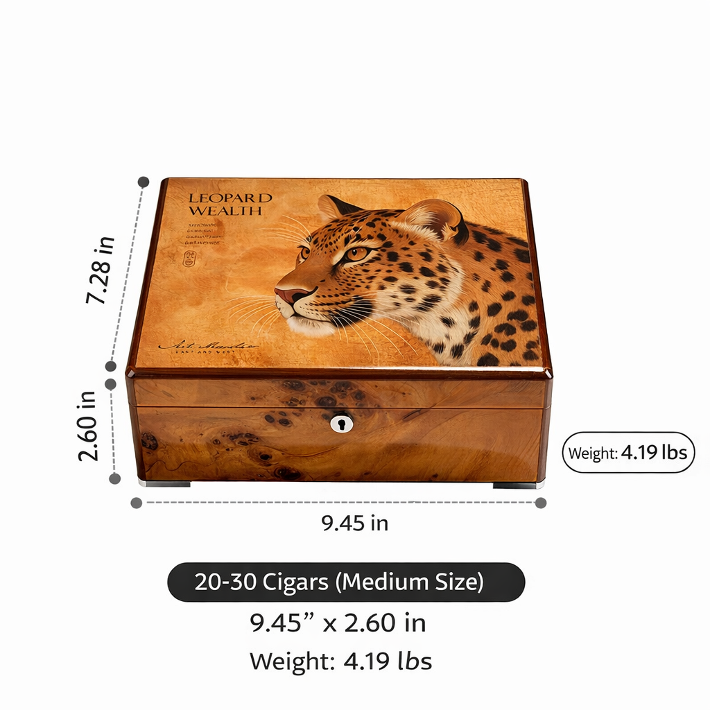 Leopard Wealth™ Luxury Cigar Humidor