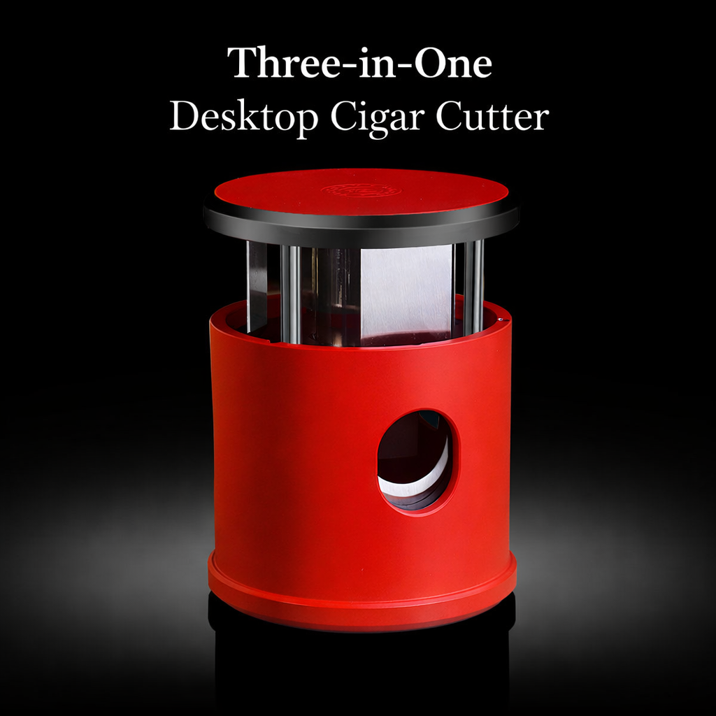 3-in-1 Tabletop Cigar Cutter with V-Cut & Dual Straight Cut (22mm / 23mm / 26mm)