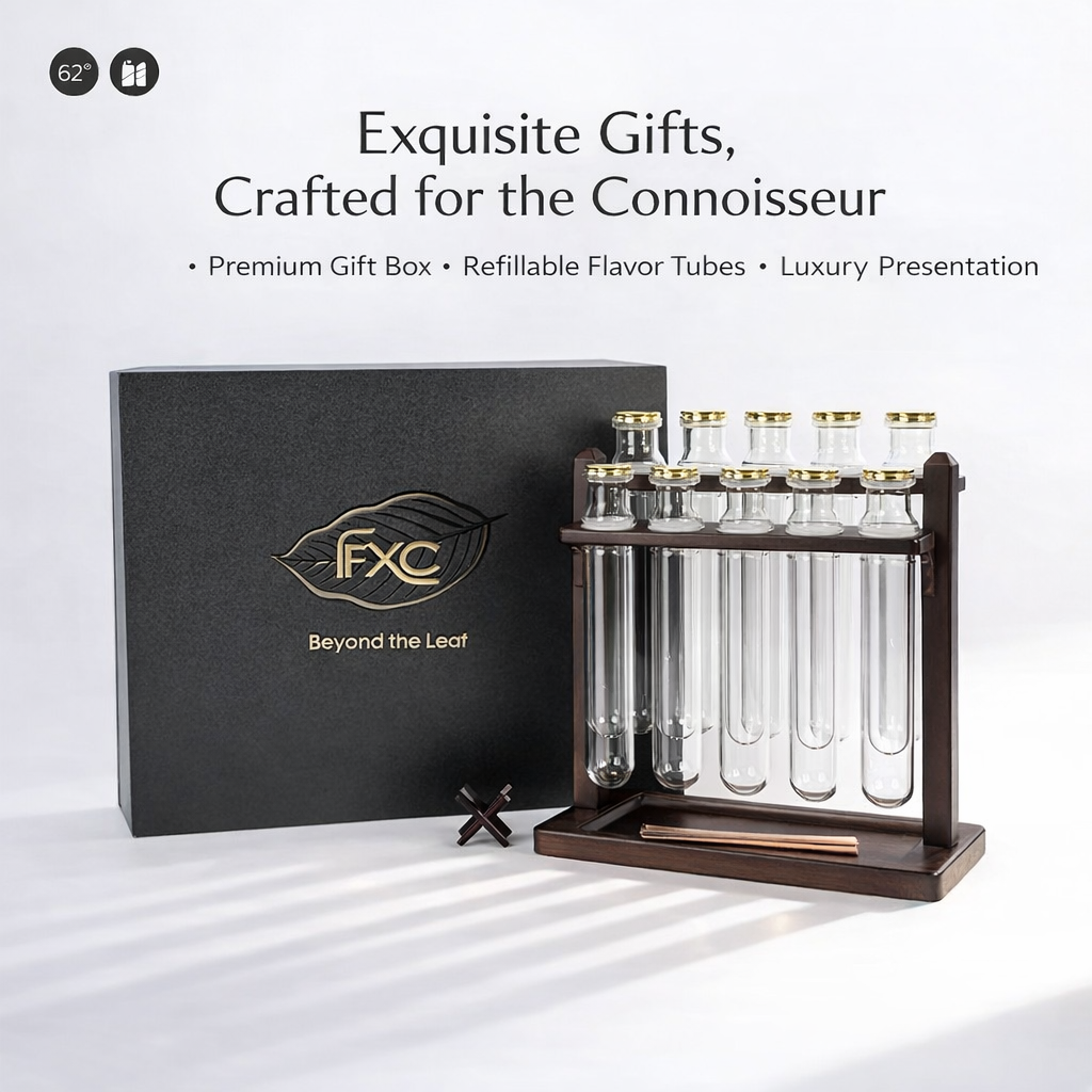 10-Tube Cigar Aging and Flavor Infusion Stand — Walnut Wood Conditioning System