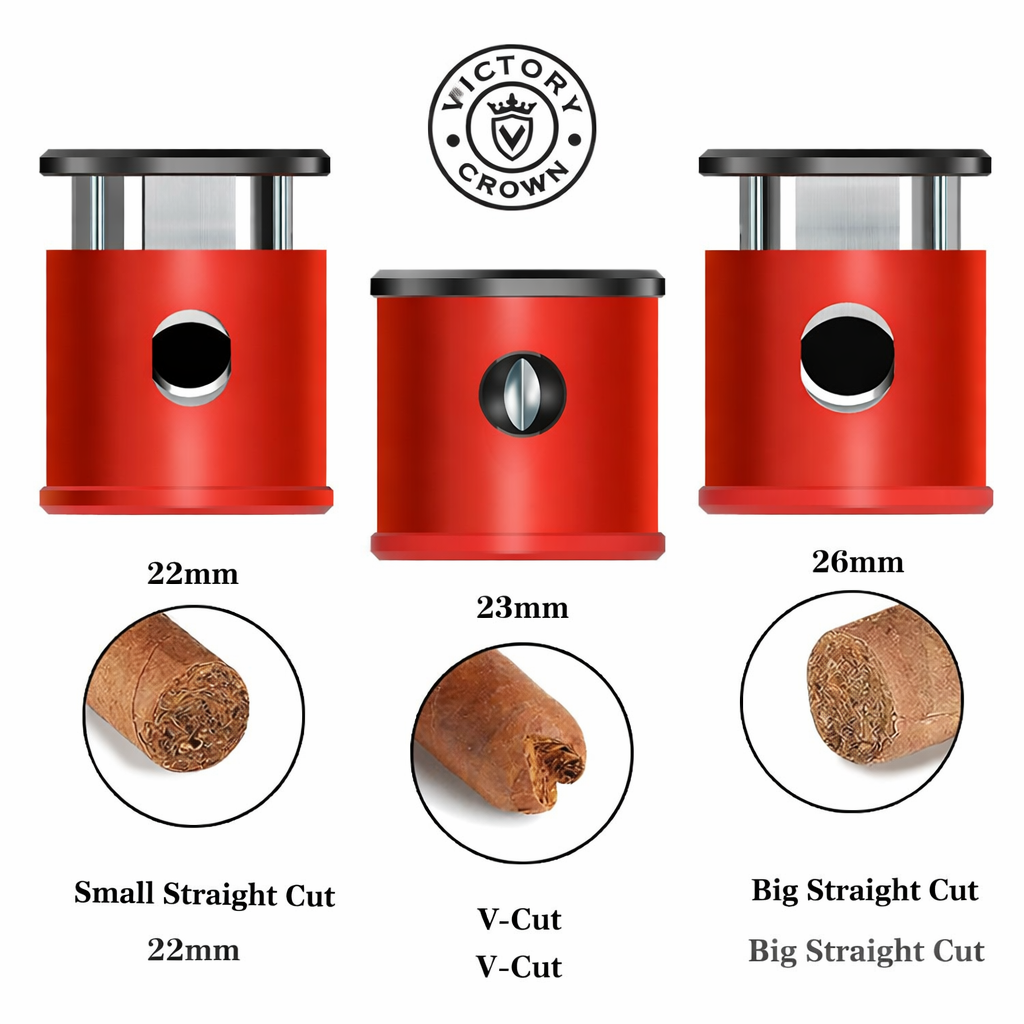 3-in-1 Tabletop Cigar Cutter with V-Cut & Dual Straight Cut (22mm / 23mm / 26mm)