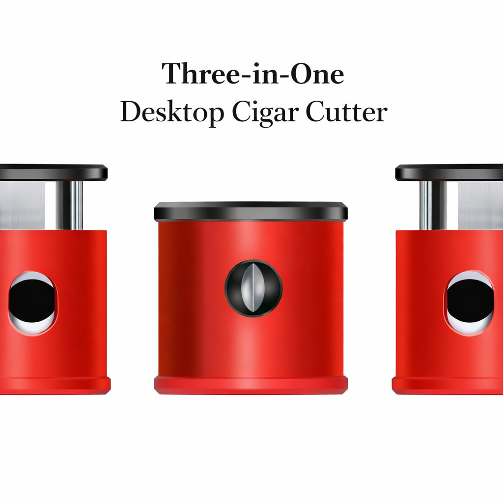 3-in-1 Tabletop Cigar Cutter with V-Cut & Dual Straight Cut (22mm / 23mm / 26mm)