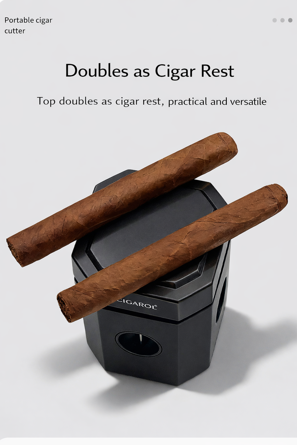Desktop Cigar Cutter – Dual Flat & V Cut, One-Press Precision, Heavy Zinc Alloy